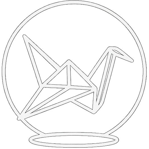 Origamini logo donkere modus