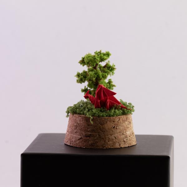 Draakje in natuur Rood - Origamini